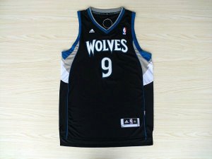Maillot De Basket Minnesota Timberwolves Ricky Rubio 9 Tissus Sportif Fans Edition Noir